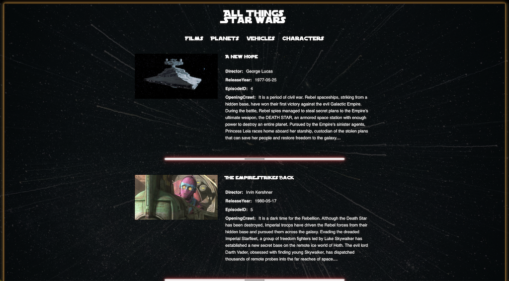 Start Wars API-fetch